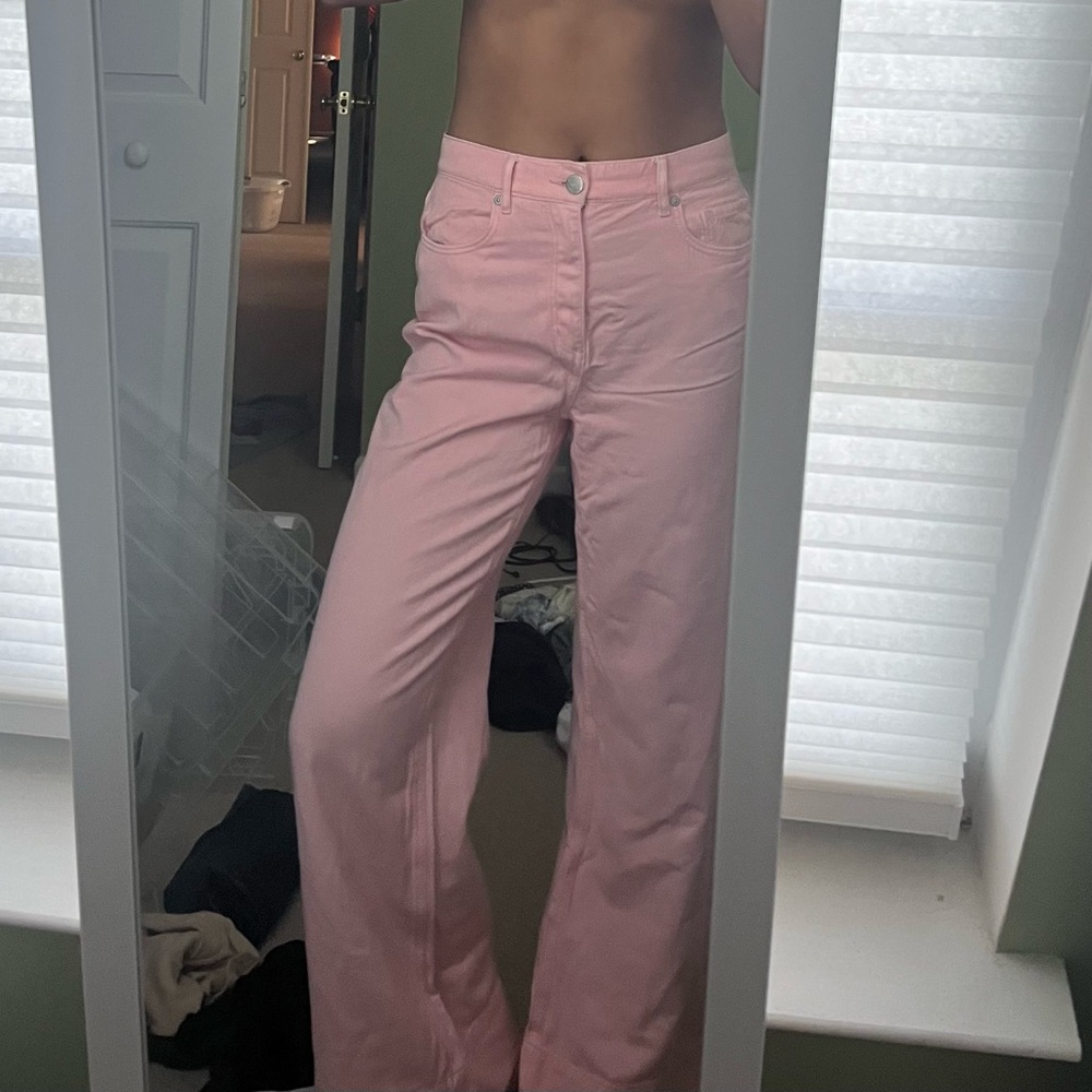 Loft brand wide leg pink jeans